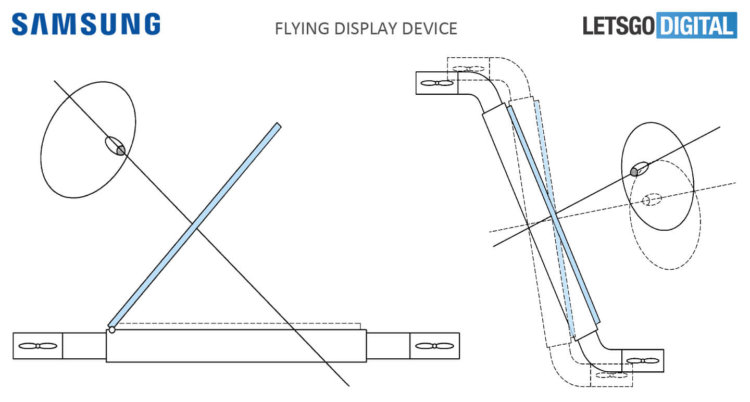 Samsung запатентовала летающий планшет, следующий за пользователем. Фото.