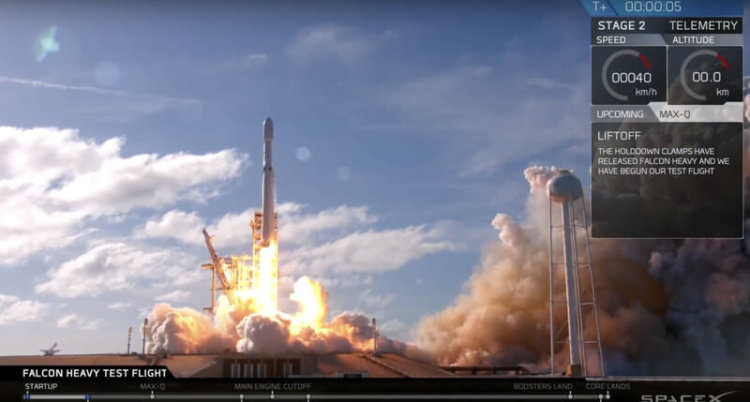 SpaceX успешно запустила сверхтяжелую ракету Falcon Heavy. Фото.