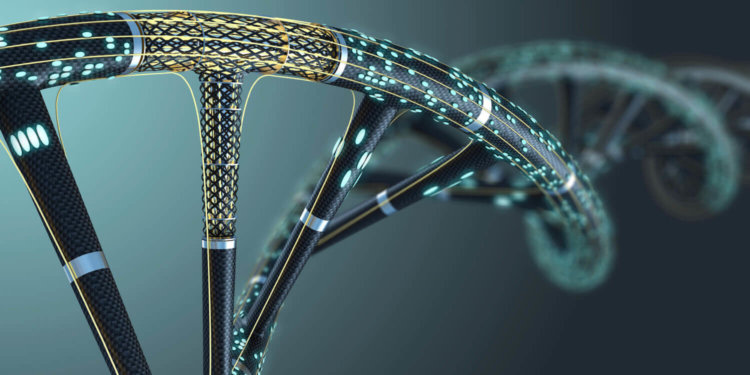 CRISPR-на-чипе может стать инструментом для диагностики рака. Цепочка ДНК она такая. Фото.