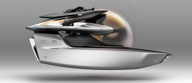 Aston Martin приступает к созданию электрической подводной лодки. Фото.