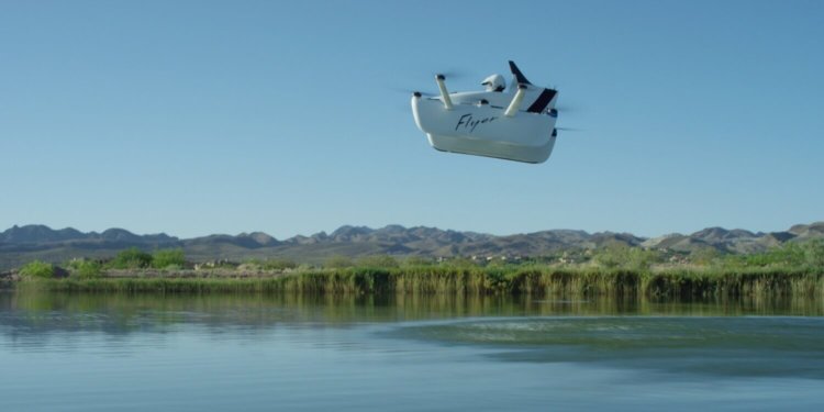 Показан настоящий летающий автомобиль от Kitty Hawk, и он действительно летит. Фото.