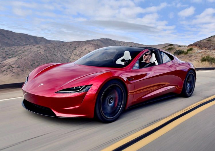 Электрородстер Tesla предложит опцию в виде 10 ракетных двигателей. Фото.