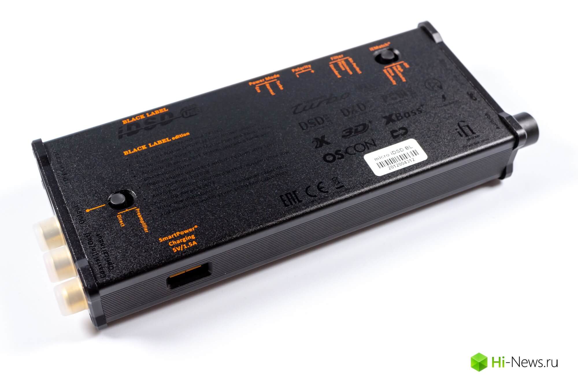 Обзор портативного ЦАП и усилителя iFi Micro iDSD Black Label. Дизайн и управление. Фото.