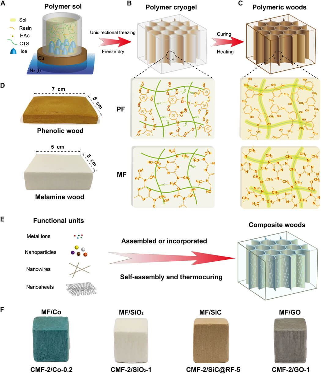 Китайские ученые создали искусственную древесину, которая не горит в огне. Фото.
