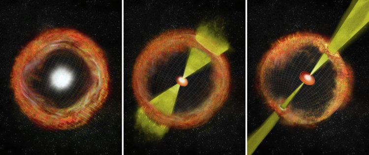 В космических гамма-вспышках астрофизики разглядели «обратный ход времени». Фото.