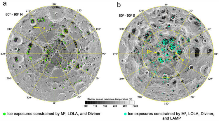 Астрономы подтвердили наличие льда на Луне. Фото.