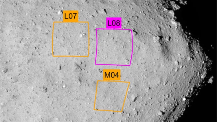 Ученые выбрали места посадок на астероид Рюгу в рамках миссии «Хаябуса-2». Фото.