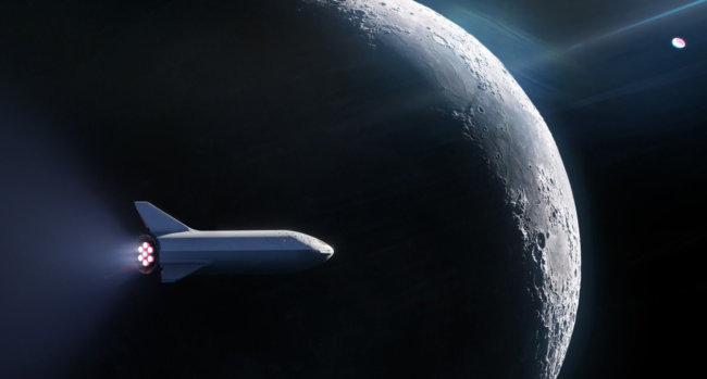 SpaceX отправит туриста к Луне на ракете BFR. Полетит ли сам Маск? Фото.