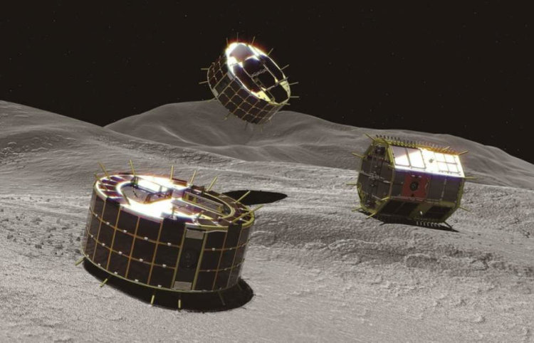 Японский зонд «Хаябуса-2» высадил на астероид Рюгу два ровера. Фото.