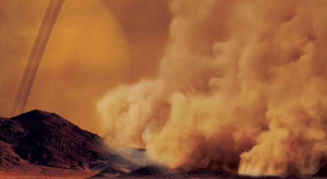 Первые обнаруженные пылевые бури на Титане демонстрируют его сходство с Землей. Фото.