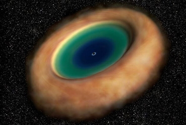 Тайны галактического прошлого. Скопление пыли и газа вокруг черной дыры. Фото.