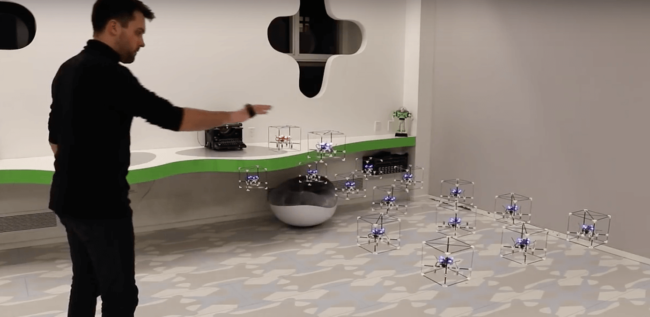 #видео | Создание «физической» 3D-графики с помощью интерактивных дронов. Фото.
