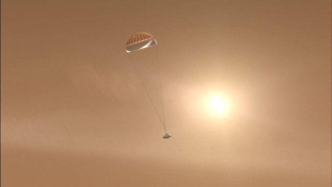 NASA провела испытания парашюта для посадки на Марс. Фото.