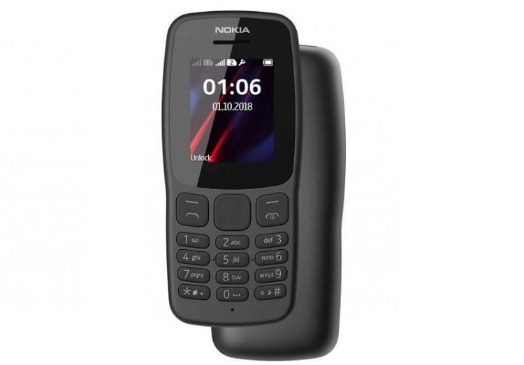 Nokia представила телефон за 1500 рублей. Nokia 106 (2018) проработает от батареи до 21 дня. Фото.