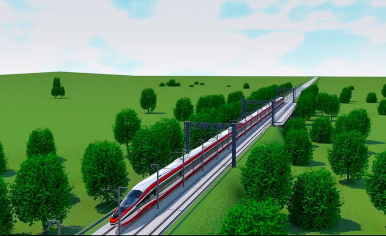РЖД показали концепт первого российского высокоскоростного поезда. Фото.