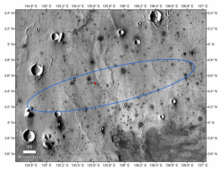 Марсианский аппарат InSight попал на первые снимки из космоса. InSight показался на снимках. Фото.