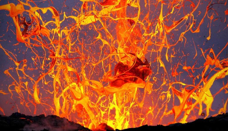 #Видео: Ученые спровоцировали взрыв вулканической лавы. Фото.