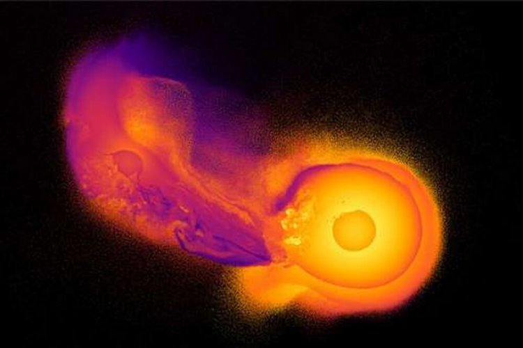 В сильном наклоне оси Урана виновато столкновение с другим небесным телом. Фото.