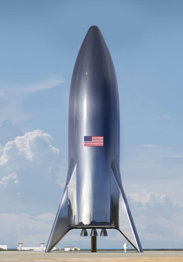Илон Маск показал концепт тестовой ракеты Starship и рассказал о первом запуске Crew Dragon