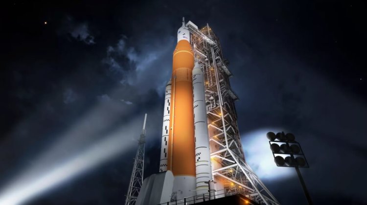 Космический буксиры. Художественное представление будущей ракеты-носителя SLS. Фото.