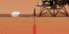 Посадочный марсианский модуль InSight приступил к бурению Марса. Есть первый прогресс. Фото.