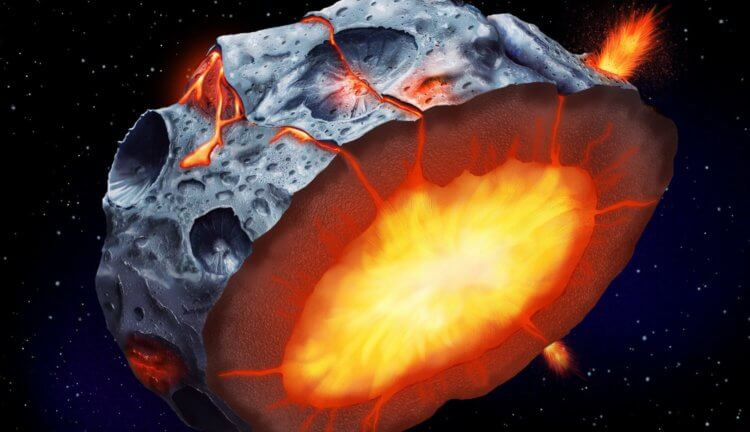На поверхности древних астероидов могли образовываться вулканы. Фото.