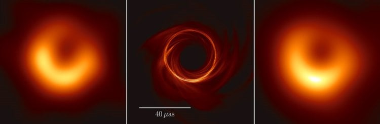 Опубликована первая в истории настоящая фотография тени черной дыры. Фото.