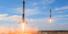 #видео дня: Посадка всех трех ступеней SpaceX Falcon Heavy. Фото.