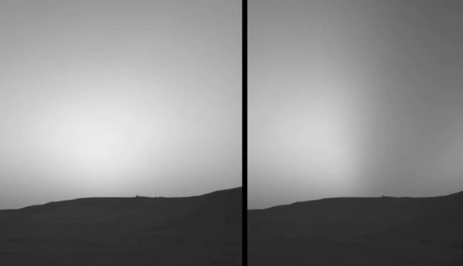 #фото | Аппарат «Кьюриосити» заснял солнечное затмение на Марсе. Фото.