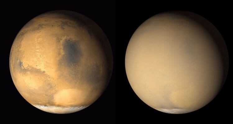 Погубившая марсоход «Оппортьюнити» пылевая буря объяснила пропажу воды с Марса. Фото.