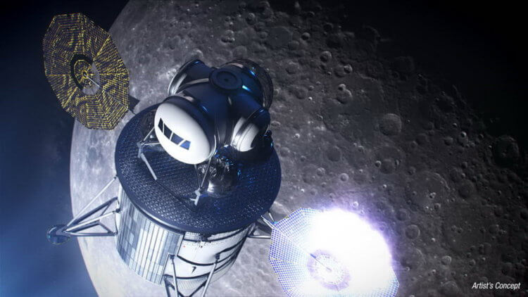 NASA создаст лунный посадочный модуль миссии «Артемида» вместе с SpaceX и Blue Origin. Фото.