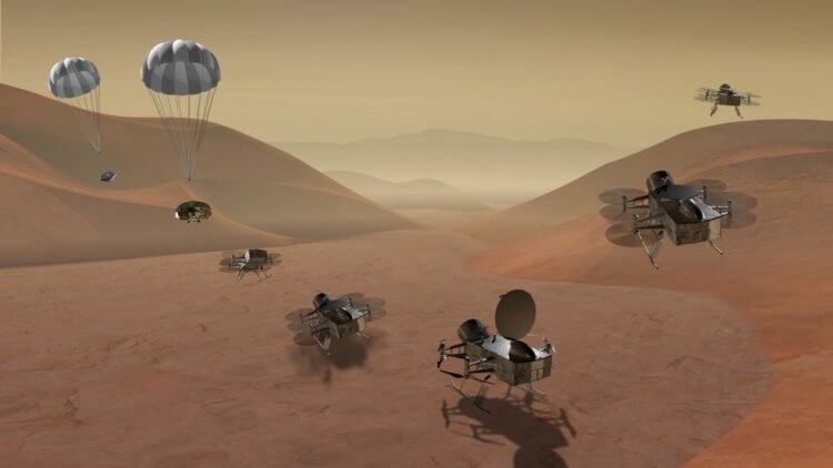 NASA займется поиском жизни на самом крупном спутнике Сатурна. Миссия Dragonfly по поиску жизни на Титане. Фото.