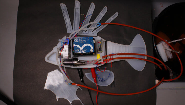 Этот робот-рыба использует энергию «кровотока» для движения. Искусственная «кровеносная» система робота. Фото.