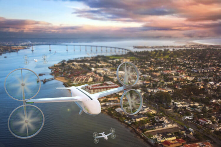 Uber займется доставкой еды с помощью летающих дронов. Фото.