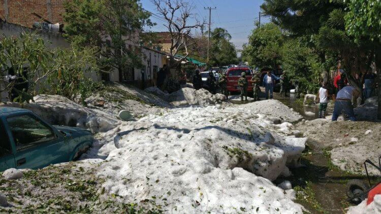 #фото | Жаркий мексиканский город Гвадалахара покрылся полутораметровым слоем льда. Что стало причиной этого природного явления? Фото.