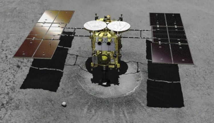 Японский космический аппарат второй раз сел на астероид Рюгу. Фото.