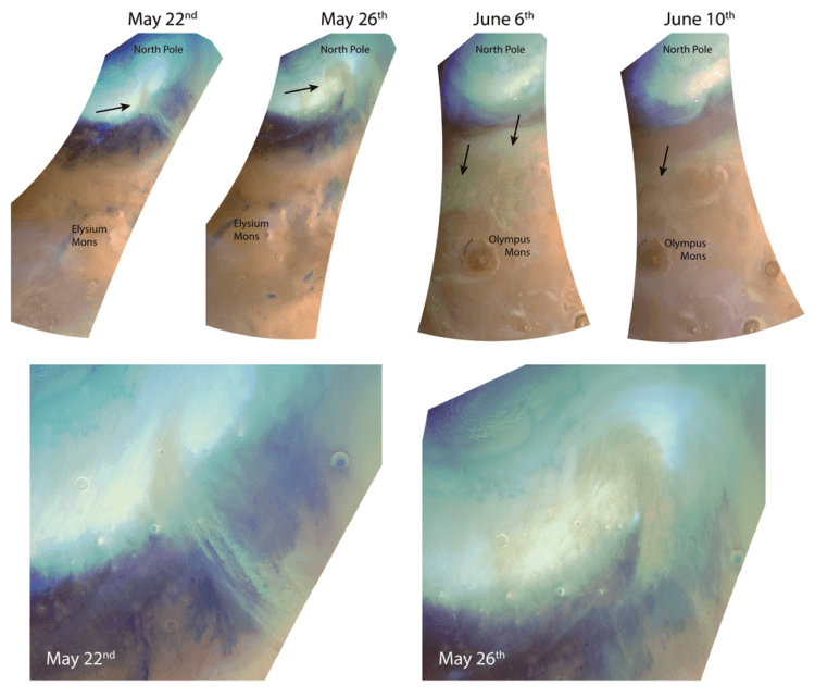 Марсоходы находятся под угрозой из-за сильных пылевых бурь. Пылевые бури на Марсе. Фото.
