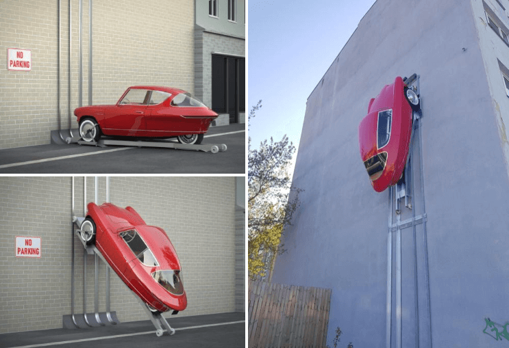 В Эстонии создают электромобиль, который можно парковать на стене. Как выглядит новый электромобиль. Фото.