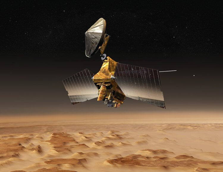 Нужны ли спутники, чтобы связаться с Марсом? Mars Reconnaissance Orbiter над Марсианской поверхностью. Фото.