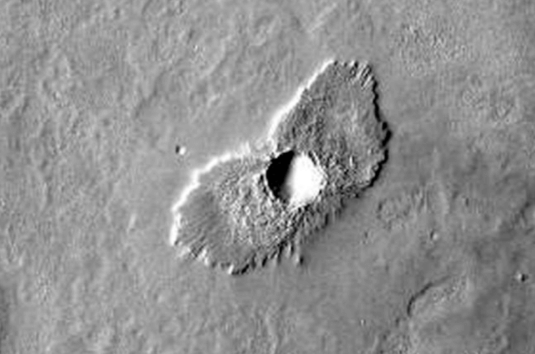 Удар астероида породил цунами разрушительной силы на Марсе. Во всем виноват Ломоносов? Фото.