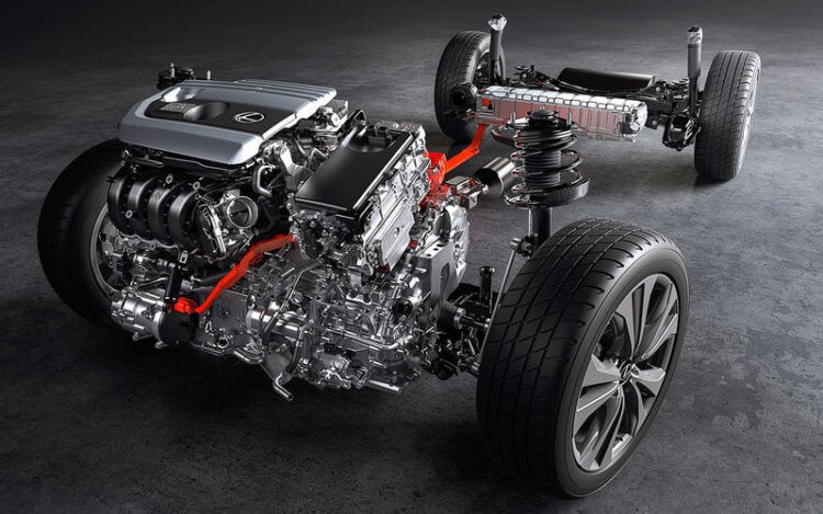 Как работает гибридный двигатель. Шасси Lexus UX — на задней оси свой электромотор. Фото.