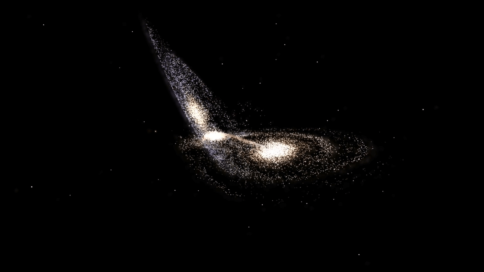 Что может рассказать о темной материи столкновение галактик? Так выглядит столкновение трех галактик. Фото.
