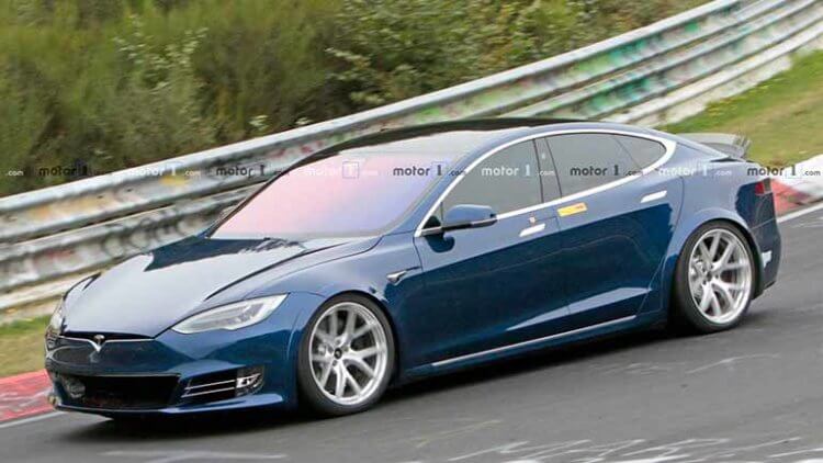 Tesla Model S или Porsche Taycan — кто мощнее? «Шпионские» фото прототипа Tesla Model S P100D+. Фото.