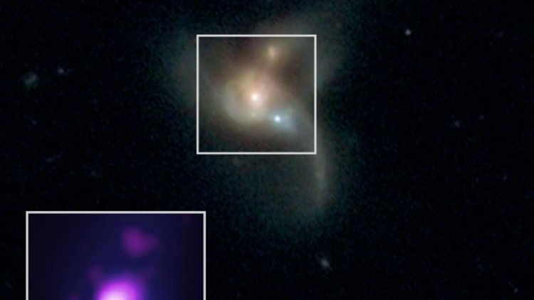 Как ученые обнаружили аномалию? Снимок трех сталкивающихся галактик в миллиарде световых лет от Земли. Фото.