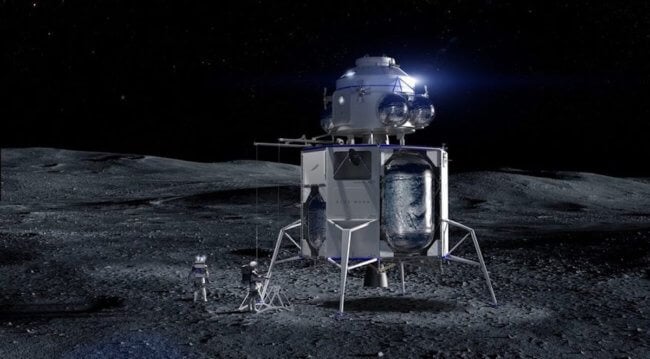 Blue Origin и SpaceX будут работать «под присмотром» NASA над освоением Луны. Фото.