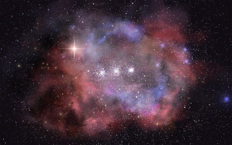 Черные дыры могут препятствовать формированию звезд в карликовых галактиках. Так выглядят облака газа и пыли, которые освещаются светом звезд. Фото.