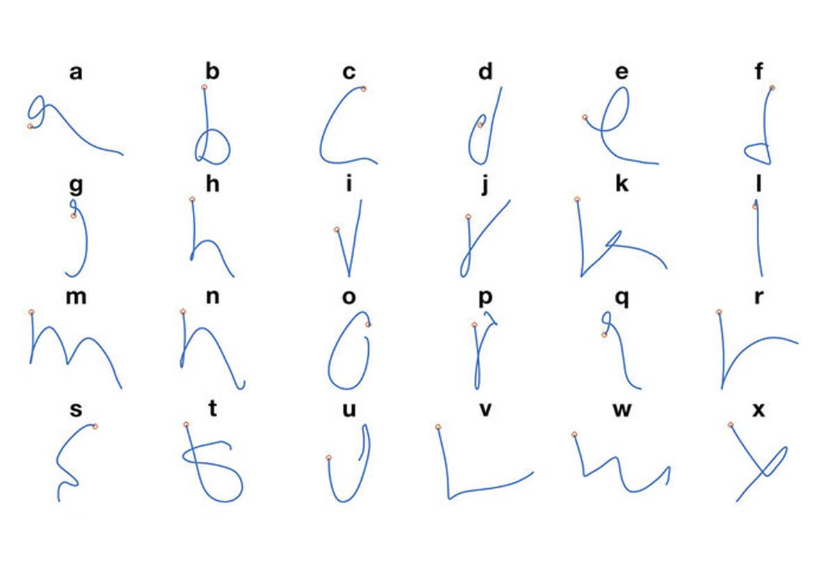 Общение при помощи мыслей. Символы, которые мысленно писал доброволец. Фото.