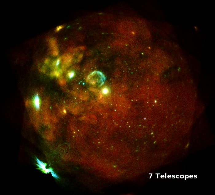 Получен снимок волны от взрыва сверхновой, который произошел 30 лет назад. Снимок, сделанный радиотелескопом eRosita. Фото.