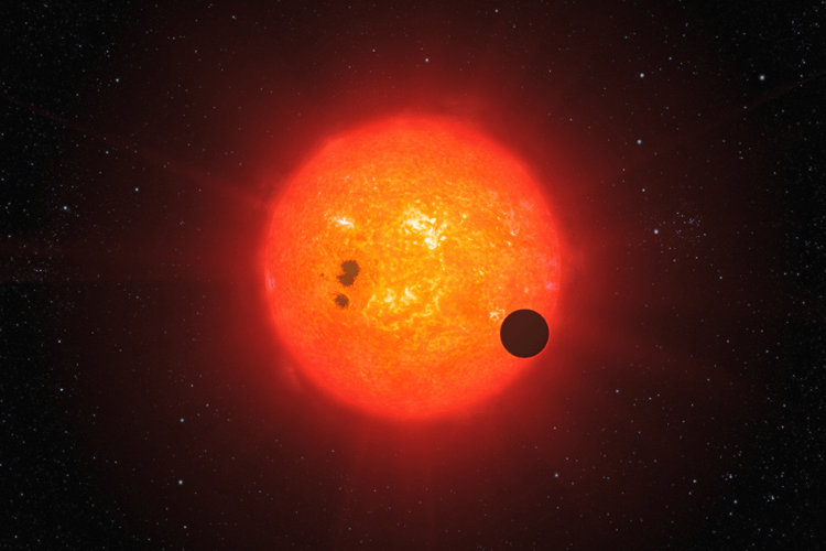 Планеты, вращающиеся вокруг красных карликов. Звезда-красный карлик и ее планета-спутник. Фото.