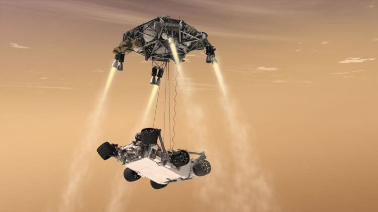 NASA тестирует разделение ступеней спуска марсохода Mars 2020. Примерно так будет выглядеть посадка марсохода Mars 2020. Фото.